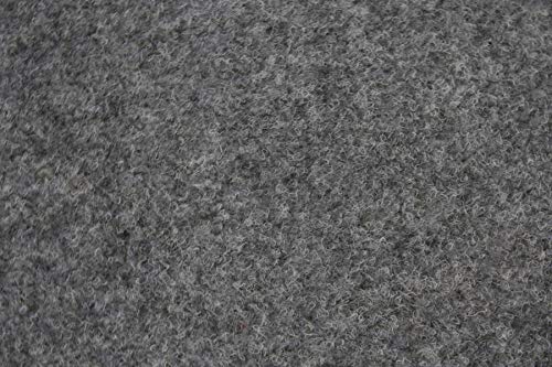Rasenteppich Kunstrasen Premium hellgrau grau weich Meterware, verschiedene Größen, mit Drainage-Noppen, wasserdurchlässig (200x650 cm) von Teppich Janning