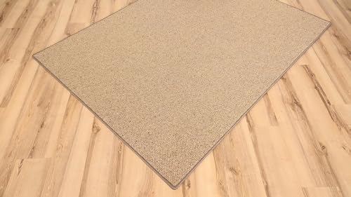 Schurwolle Teppich beige Schlinge Wolle umkettelt - Verschiedene Größen (200 x 250 cm) von Teppich Janning