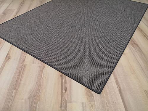 Teppich Flachgewebe Natura dunkel beige braun Küche Esszimmer Wohnzimmer Flur (90 x 160 cm) von Teppich Janning