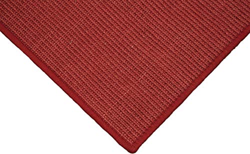 Sisalteppich umkettelt rot 100% Sisal gekettelt - Verschiedene Größen (70 x 140 cm) von Teppich Janning
