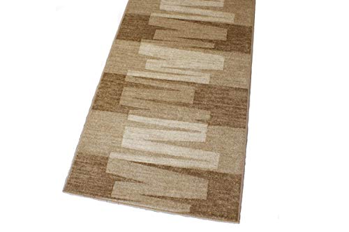 Teppich Läufer Via Veneto 33 beige 100 cm Breite Meterware (150) von Teppich Janning