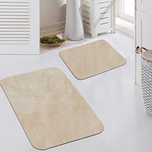 Badezimmer Teppich Set WASCHBAR | schön WARME Füße durch Flauschiges Material | in beige, 50x60 cm + 60x100 cm von Teppich-Traum