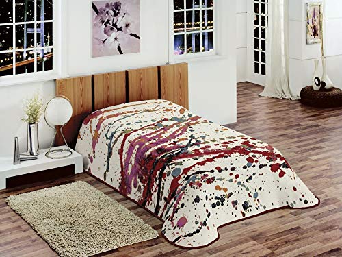 Decke Kinderdecke Spieldecke Kuscheldecke Wohndecke Gepunktet Bunt Rot Pink Creme Türkis Größe 155x215 cm von Teppich-Traum