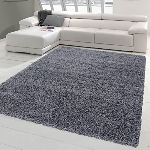 Teppich-Traum Flauschiger Shaggy Esszimmer Teppich | pflegeleicht & strapazierfähig | in anthrazit, Größe 200 x 290 cm von Teppich-Traum