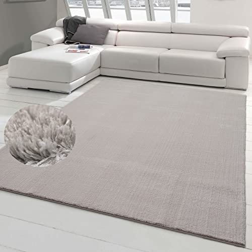 Flauschiger Teppich für die Sofaecke, waschbar (Schadstoff-geprüft), Sandfarben, 160x230 cm von Teppich-Traum