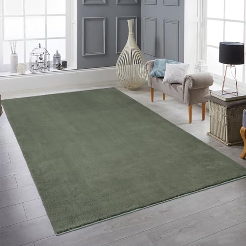 Hochflor-Teppich in tiefem Dunkelgrün – Luxus und Wohlfühlen vereint! Größe 120 x 160 cm von Teppich-Traum