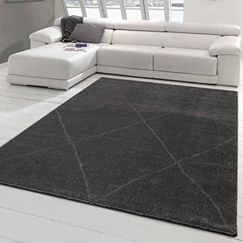 Recycel Rib Teppich • Frottee ähnlich & weich • Rauten in anthrazit, 160 x 230 cm Recycel Rib Teppich • Frottee ähnlich & weich • Rauten in anthrazit, 160 x 230 cm von Teppich-Traum