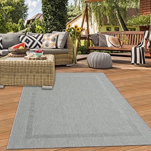 Modern-praktischer Teppich mit Bordüre • In- & Outdoor • in grau, 160x220 cm Modern-praktischer Teppich mit Bordüre • In- & Outdoor • in grau, 160x220 cm von Teppich-Traum