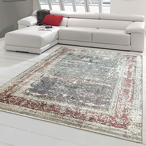 Orientalischer Seidenoptik Teppich | glänzend & weich | rot beige Größe 200x280 cm von Teppich-Traum