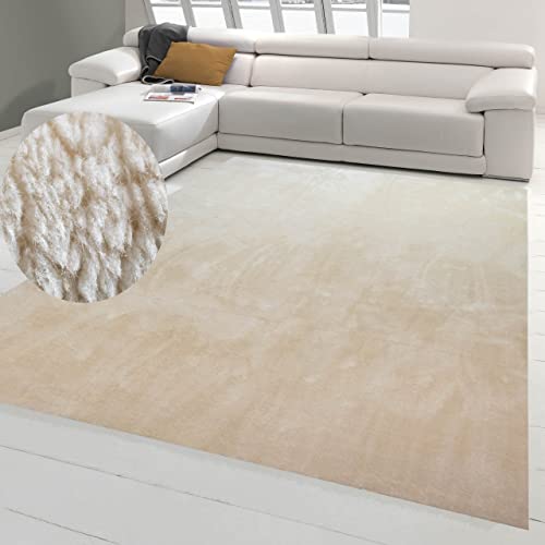 Gang Diele Flur Teppich Läufer | Wohnzimmer Gäste- Schlafzimmer | weich-warm Badezimmer, waschbar, in beige, 120x170 cm von Teppich-Traum