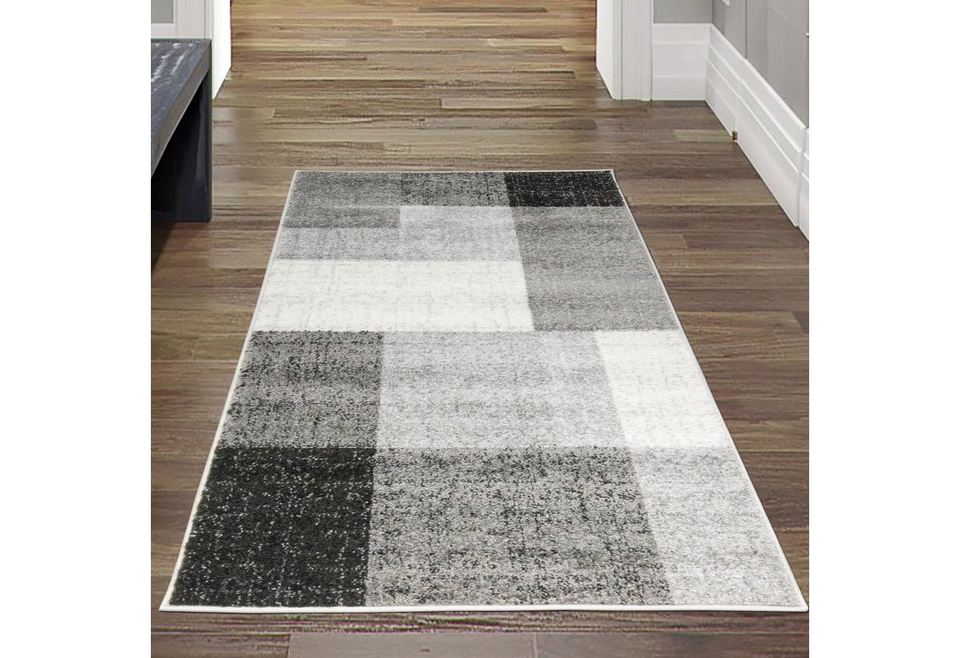 Teppich Moderner Wohnzimmerteppich mit quadratischen Mustern, pflegeleicht, creme grau, Teppich-Traum, rechteckig, Höhe: 11 mm von Teppich-Traum