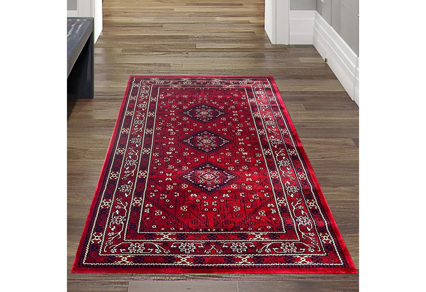 Teppich Eleganter Orientteppich, Blumen Muster, in rot, Teppich-Traum, rechteckig, Höhe: 13 mm von Teppich-Traum