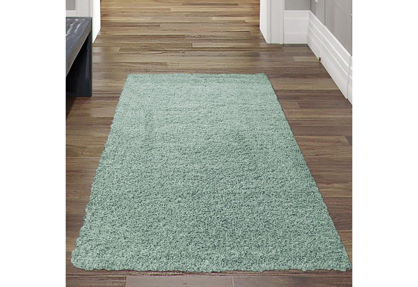 Teppich Flauschiger Shaggy Teppich in petrol/grau, Teppich-Traum, rechteckig, Höhe: 33 mm von Teppich-Traum