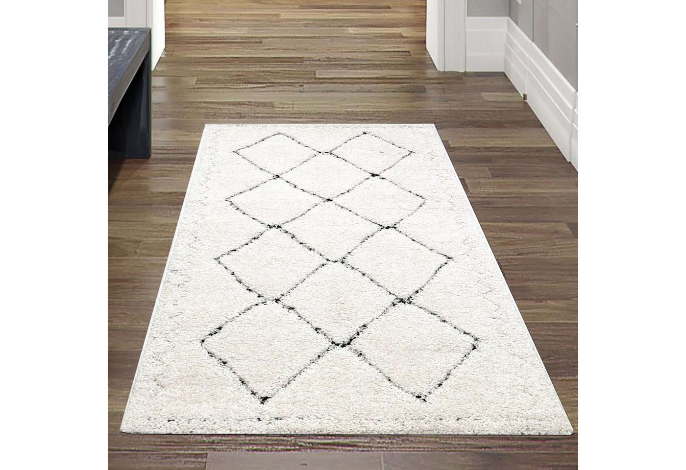Teppich Flauschiger Teppich mit modernen Flachgewebe Mustern geometrisch, Teppich-Traum, rechteckig, Höhe: 15 mm von Teppich-Traum