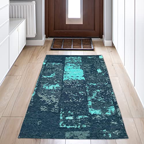 Teppich Flur Abstraktes Muster Modern Pflegeleicht Hautsympathisch - blau weiß grau, 80 x 150 cm Teppich Flur Abstraktes Muster Modern Pflegeleicht Hautsympathisch - blau weiß grau, 80 x 150 cm von Teppich-Traum