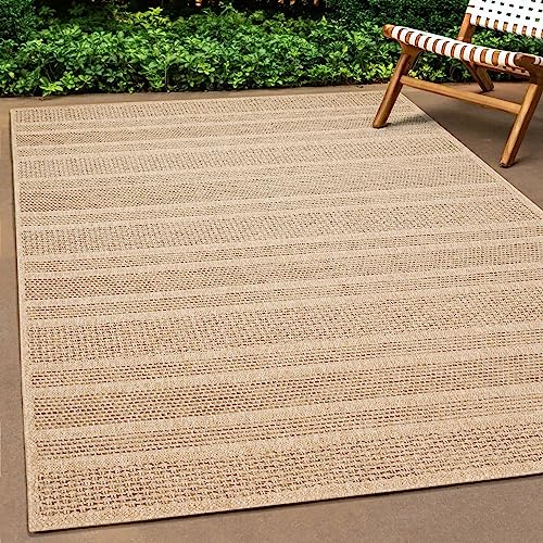 Teppich-Traum Außenteppich Outdoorteppich Jute-Look robust modern wetterfest Balkon Terrasse Garten 160x230 cm von Teppich-Traum