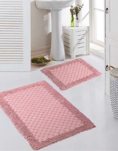 Teppich-Traum Badezimmerteppich Set 2 teilig • waschbar • in rosa, Größe 50x60cm + 60x100 cm von Teppich-Traum