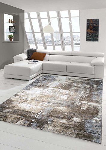 Teppich-Traum Designer Teppich Wohnzimmer modern ABSTRAKT Linien braun beige grau Creme meliert Größe 200 x 290 cm von Traum
