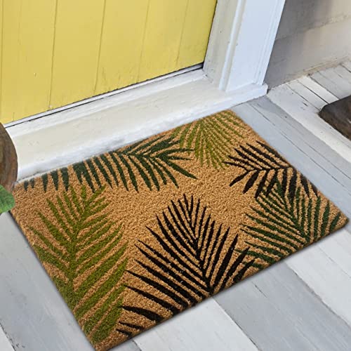 Teppich-Traum Exotischer Kokos Schuhabstreifer | robust & langlebig | Palmenblätter in grün, 45 x 75 cm von Teppich-Traum