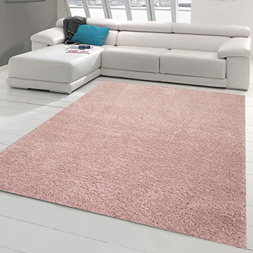 Teppich-Traum Flauschiger Shaggy Gästezimmer Teppich | pflegeleicht & strapazierfähig | in rosa, Größe 200 x 290 cm von Teppich-Traum