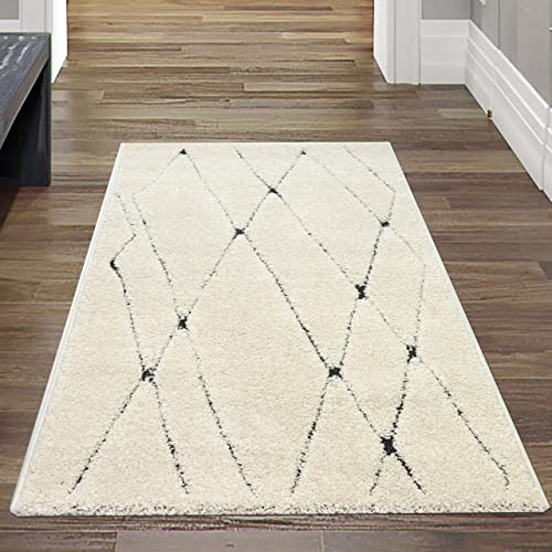 Teppich-Traum Flur LÄUFER Flauschiger Schlafzimmer Teppich abstraktes Flachgewebe Rautendesign in Creme Größe 80x150 cm Teppich-Traum Flur LÄUFER Flauschiger Schlafzimmer Teppich abstraktes Flachgewebe Rautendesign in Creme Größe 80x150 cm von Teppich-Traum
