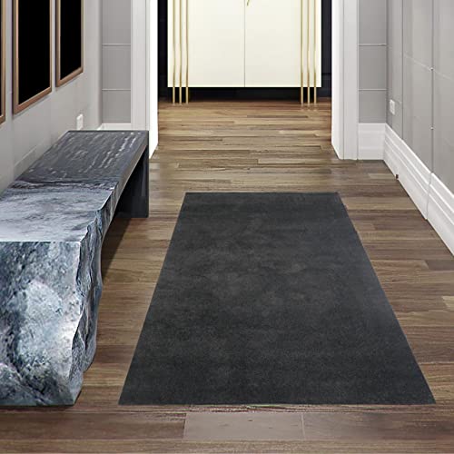 Teppich-Traum Flur Läufer Garderobe Diele Schlafzimmer Schlichtes Unidesign schwarz Größe 80x150 cm von Teppich-Traum