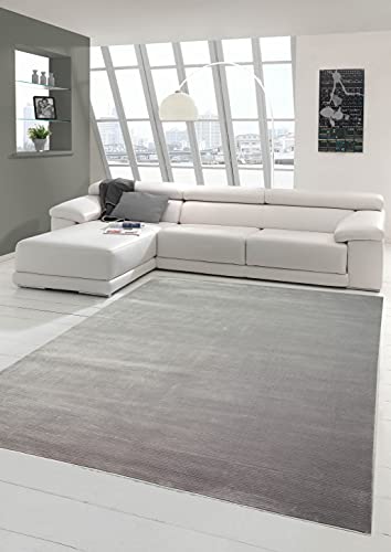 Teppich-Traum Flurläufer moderner Unidesign Kurzflor Teppich grau Größe 80x150 cm von Teppich-Traum