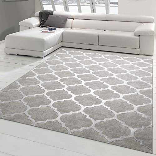 Teppich-Traum Gästezimmerteppich mit marokkanischem Muster in grau, Größe 200 x 290 cm von Teppich-Traum