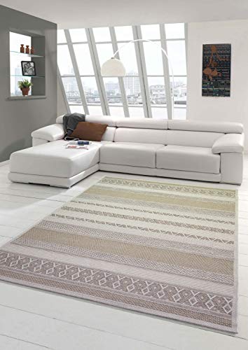 Teppich-Traum In- & Outdoor Teppich Sisal Optik Küche Wohnzimmer Terrasse Balkon - Diamanten - beige braun Größe 140x200 cm von Teppich-Traum