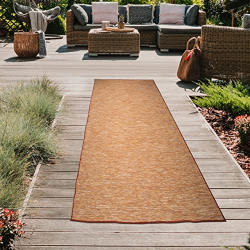 Teppich-Traum In- und Outdoorteppich Balkon Terrasse Veranda Läufer beidseitig verwendbar wetterbeständig Sisaloptik naturton Terra, 80 x 250 cm von Teppich-Traum