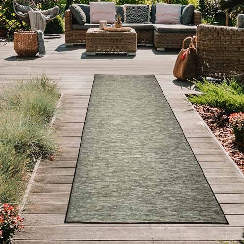 Teppich-Traum Indoor und Outdoorteppich Balkon Terrasse Veranda Läufer beidseitig nutzbar wetterbeständig Sisaloptik meliert anthrazit, 67 x 180 cm Teppich-Traum Indoor und Outdoorteppich Balkon Terrasse Veranda Läufer beidseitig nutzbar wetterbeständig Sisaloptik meliert anthrazit, 67 x 180 cm von Teppich-Traum