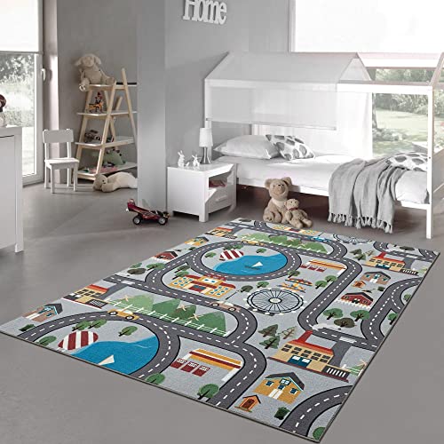 Teppich-Traum Kinder Spielteppich mit Stadtlandschaft auf Hintergrund in grau Größe 200 x 290 cm Teppich-Traum Kinder Spielteppich mit Stadtlandschaft auf Hintergrund in grau Größe 200 x 290 cm von Teppich-Traum