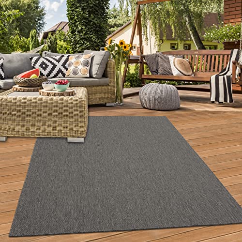 Teppich-Traum Klassisch-moderner Sisal Teppich Schlafzimmer • In- & Outdoor • in anthrazit, 160x220 cm von Teppich-Traum