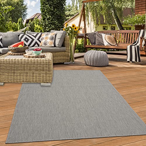 Teppich-Traum Klassisch-moderner Sisal Teppich Wintergarten • In- & Outdoor • in grau, 120x170 cm von Teppich-Traum