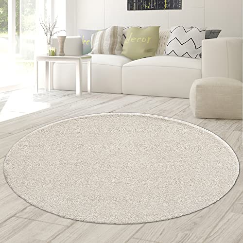 Teppich-Traum Klassischer Wohnzimmerteppich im Unidesign in Creme Größe 120 cm Rund Teppich-Traum Klassischer Wohnzimmerteppich im Unidesign in Creme Größe 120 cm Rund von Teppich-Traum