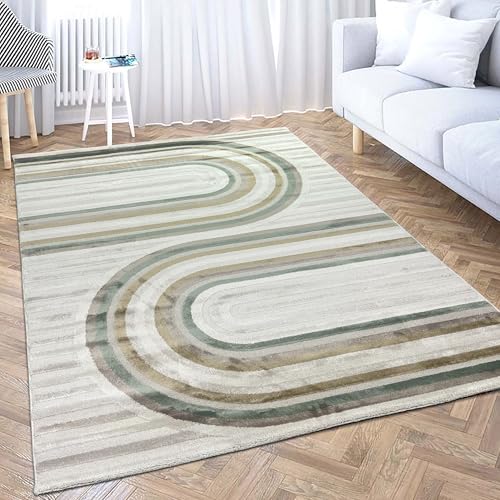 Teppich-Traum Kurzflorteppich modern Creme Beige Grün Braun Muster weich Glanzeffekt pflegeleicht strapazierfähig 140 x 200 cm Teppich-Traum Kurzflorteppich modern Creme Beige Grün Braun Muster weich Glanzeffekt pflegeleicht strapazierfähig 140 x 200 cm von Teppich-Traum