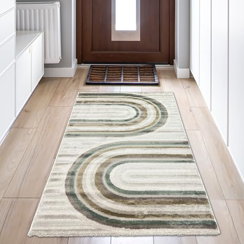 Teppich-Traum Kurzflorteppich modern Creme Beige Grün Braun Muster weich Glanzeffekt pflegeleicht strapazierfähig 80 x 150 cm Teppich-Traum Kurzflorteppich modern Creme Beige Grün Braun Muster weich Glanzeffekt pflegeleicht strapazierfähig 80 x 150 cm von Teppich-Traum