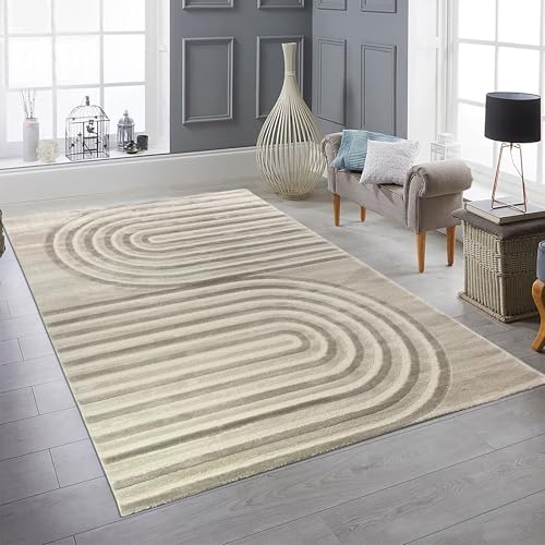 Teppich-Traum Kurzflorteppich modern Creme Beige Streifenoptik weich Glanzeffekt pflegeleicht strapazierfähig 240 x 340 cm Teppich-Traum Kurzflorteppich modern Creme Beige Streifenoptik weich Glanzeffekt pflegeleicht strapazierfähig 240 x 340 cm von Teppich-Traum