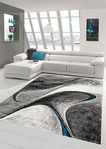 Teppich-Traum Moderner Designer Gästezimmerteppich | allergikerfreundlich | grau blau, Größe 160x230 cm von Teppich-Traum