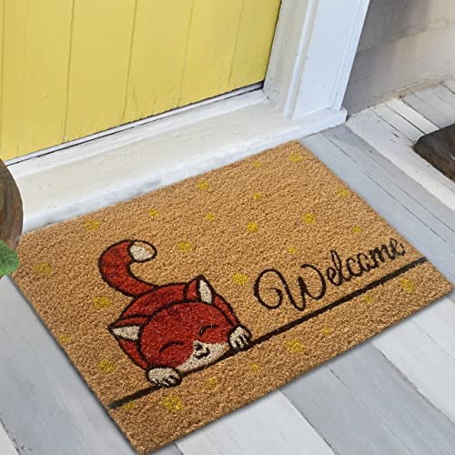 Teppich-Traum Moderner Kokos Schuhabtreter langlebig • buntes Katzenmotiv • gelb braun orange, 40 x 60 cm Teppich-Traum Moderner Kokos Schuhabtreter langlebig • buntes Katzenmotiv • gelb braun orange, 40 x 60 cm von Teppich-Traum