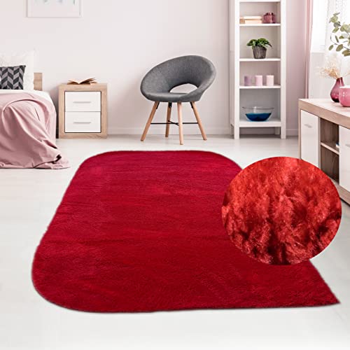 Teppich-Traum Moderner Wohnzimmerteppich Uni mit abgerundeten Ecken, in rot 140 x 200 cm Teppich-Traum Moderner Wohnzimmerteppich Uni mit abgerundeten Ecken, in rot 140 x 200 cm von Teppich-Traum
