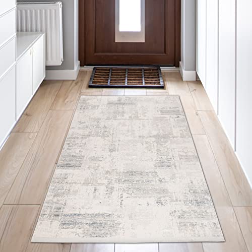 Teppich-Traum Moderner feiner Flur-Teppich | glänzend & hochwertig | in blau-weiß, 80 x 150 cm von Teppich-Traum