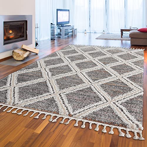 Teppich-Traum Orient Teppich mit modern legerem Orient Rautenmuster in beige, 200x290 cm von Teppich-Traum