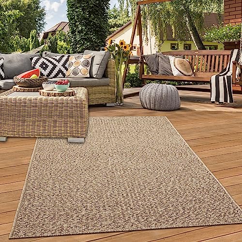 Teppich-Traum Outdoor Teppich außen groß wetterfest Sisal-Optik Garten Dachterrasse Balkon 240x340 cm von Teppich-Traum