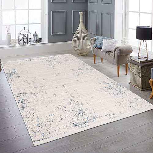 Teppich-Traum Teppich Gästezimmer Glänzend Designer Modern Pflegeleicht Angenehm Kinderfreundlich - blau-weiß, 160 x 230 cm von Teppich-Traum