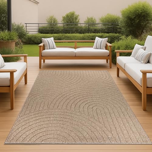 Teppich-Traum Teppich In- & Outdoor Esszimmer Flur Kinderzimmer strapazierfähig pflegeleicht wetterfest robust Bogenmuster Beige 120 x 160 cm Teppich-Traum Teppich In- & Outdoor Esszimmer Flur Kinderzimmer strapazierfähig pflegeleicht wetterfest robust Bogenmuster Beige 120 x 160 cm von Teppich-Traum
