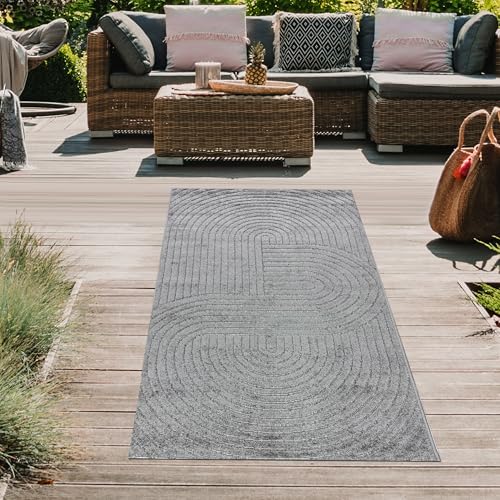 Teppich-Traum Teppich In- und Outdoorteppich Flurteppich Teppichläufer strapazierfähig wetterbeständig leicht zu pflegen dünn leicht Bogenmuster in Anthrazit, 80 x 150 cm Teppich-Traum Teppich In- und Outdoorteppich Flurteppich Teppichläufer strapazierfähig wetterbeständig leicht zu pflegen dünn leicht Bogenmuster in Anthrazit, 80 x 150 cm von Teppich-Traum