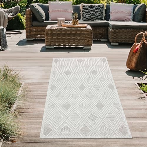 Teppich-Traum Teppich Outdoor Läufer Flur Garten Balkon Terrasse witterungsbeständig UV-Beständig robust mit speziellem Rautemuster in Creme, 80 x 150 cm Teppich-Traum Teppich Outdoor Läufer Flur Garten Balkon Terrasse witterungsbeständig UV-Beständig robust mit speziellem Rautemuster in Creme, 80 x 150 cm von Teppich-Traum