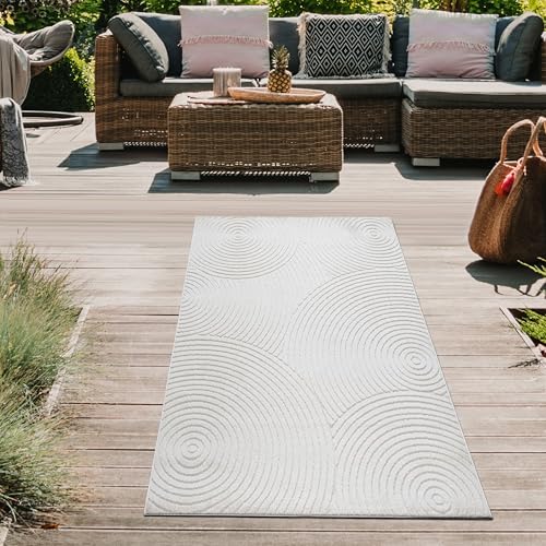 Teppich-Traum Teppich Outdoor wetterfest Balkon Terrasse Wohnzimmer Kreismuster Boho pflegeleicht robust strukturierte-Oberfläche Creme 80 x 150 cm Teppich-Traum Teppich Outdoor wetterfest Balkon Terrasse Wohnzimmer Kreismuster Boho pflegeleicht robust strukturierte-Oberfläche Creme 80 x 150 cm von Teppich-Traum