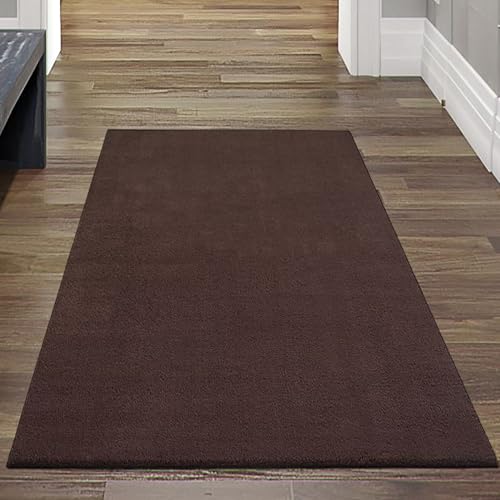 Teppich-Traum Teppich Teppichläufer Gang Flur Wohnzimmerteppich Schlafzimmer Gästezimmerteppich rechteckig einfarbig in braun 80 x 150 cm Teppich-Traum Teppich Teppichläufer Gang Flur Wohnzimmerteppich Schlafzimmer Gästezimmerteppich rechteckig einfarbig in braun 80 x 150 cm von Teppich-Traum